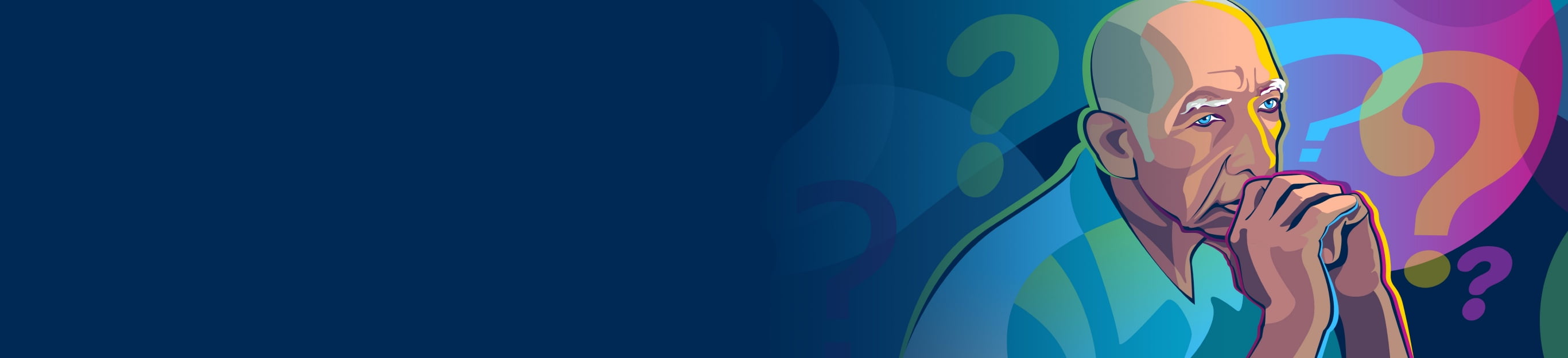 An older man thinking about what questions to ask his doctor. 