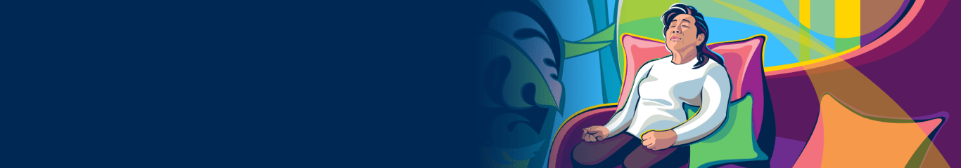 A woman resting on a couch. 