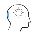 Icon of head showing relaxation.